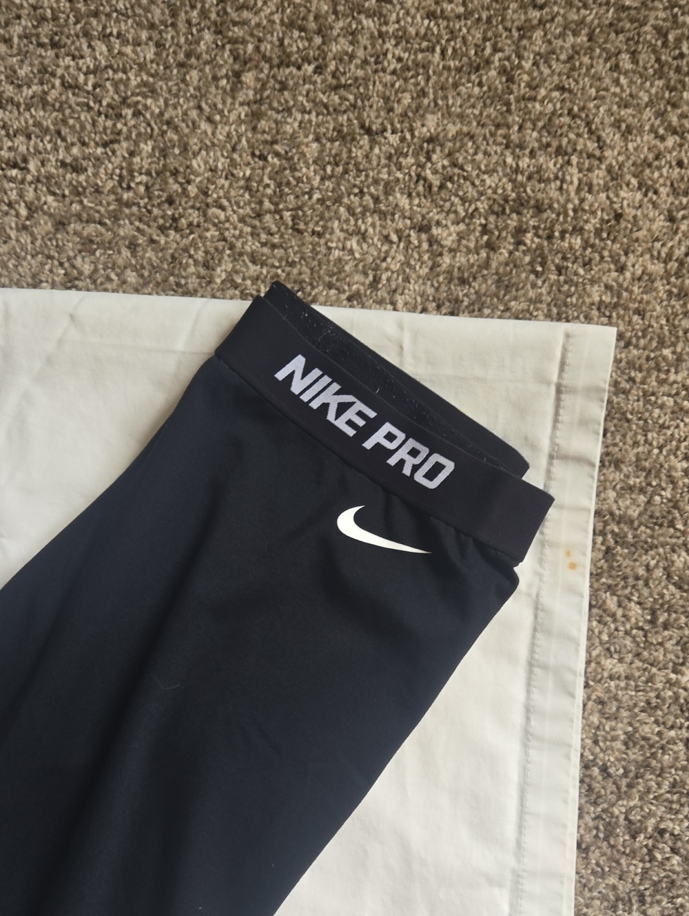 Nike Pro Black Athletic Leggings - "Just Do It" - Picture 3 of 7